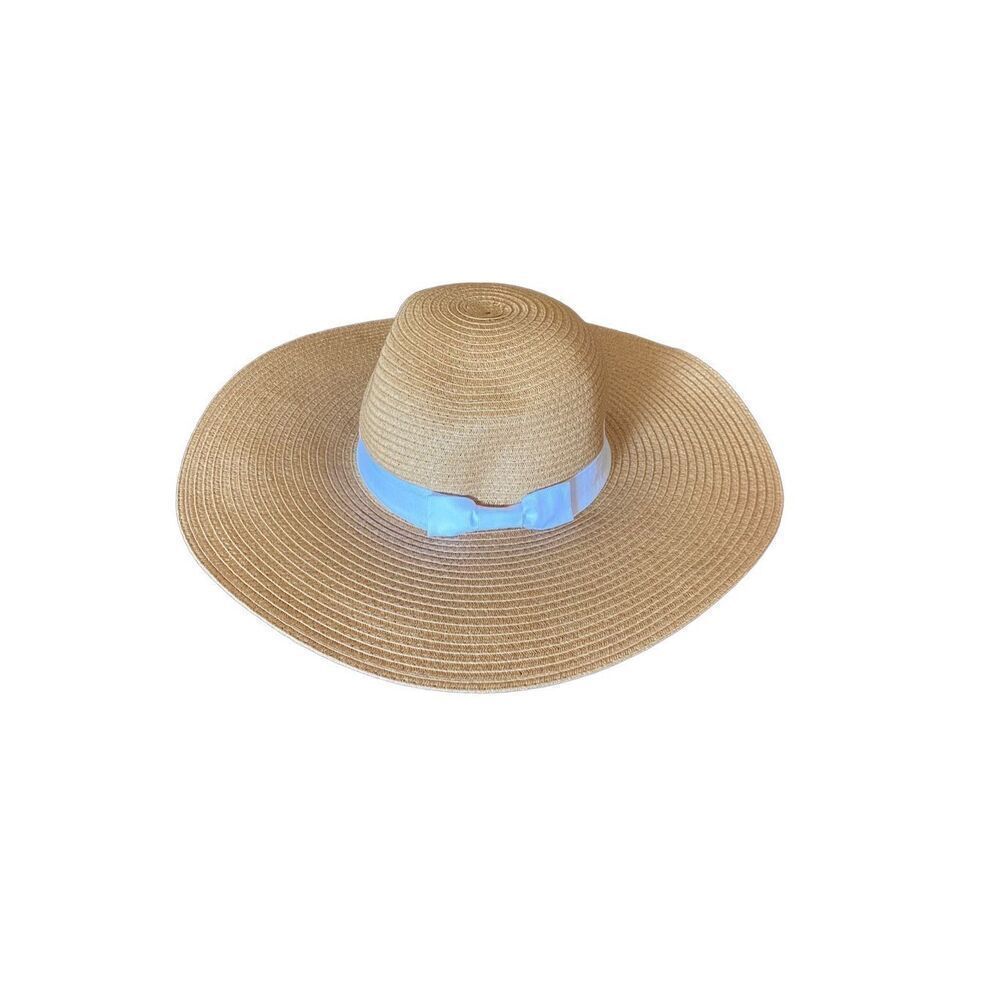 Large brim hat with white bow 